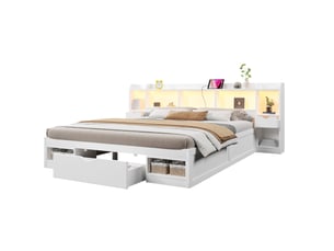 Lit avec rangement 180x200 cm HAVRYA   coloris blanc