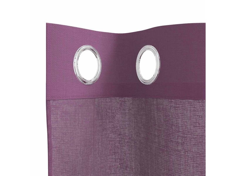 Lot de 2 rideaux en voile, voilages avec œillets violet 140x300 cm cf44440 - Conforama E