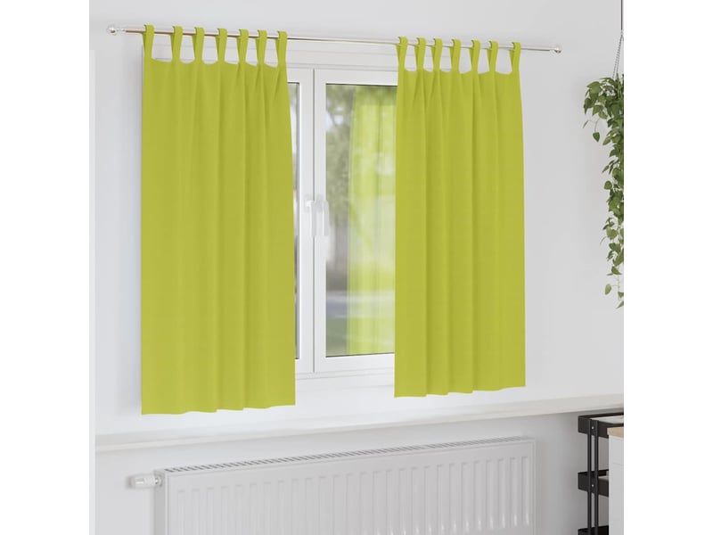  Lot de 2 rideaux occultants, rideaux black-out avec anneaux vert 175 x 140 cm cf44809  - Conforama B