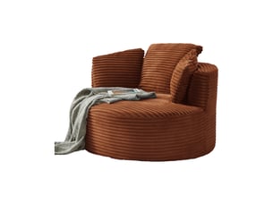 Fauteuil fixe <strong>STILVORA</strong> <strong></strong> Velours côtelé orange vendu A l'unité