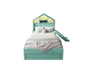 Lit cabane 90x200 cm <strong>MODFU</strong> <strong></strong> coloris bicolore