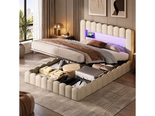 Lit coffre 180x200 cm coloris beige