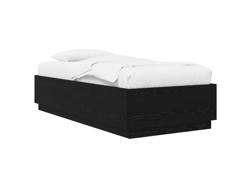  Lit simple- lit adulte -  cadre de lit chêne noir 80 x 200 cm bois d'ingénierie  - Conforama A