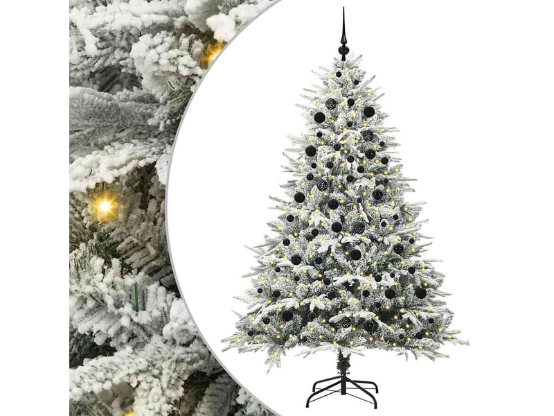 Sapin de noël, arbre de noël artificiel pré-éclairé avec ensemble de boules shl3733 - Conforama A