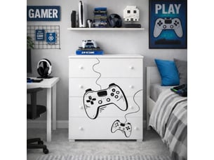 Commode 1 tiroir(s)    <strong></strong> <strong>EMILY/B/NPL/GAME</strong> coloris blanc largeur 0 cm