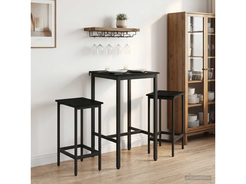  Vidaxl table de bar 52 x 52 x 90 cm bois d'ingénierie chêne noir  - Conforama B