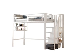 Lit mezzanine 90x200 cm <strong>MODENUIT </strong>  <strong></strong> coloris blanc