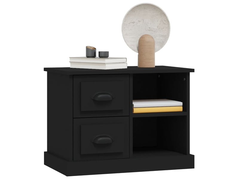  Table de chevet - cabinet de chevet - table de nuit noir 60x35,5x45 cm  - Conforama C
