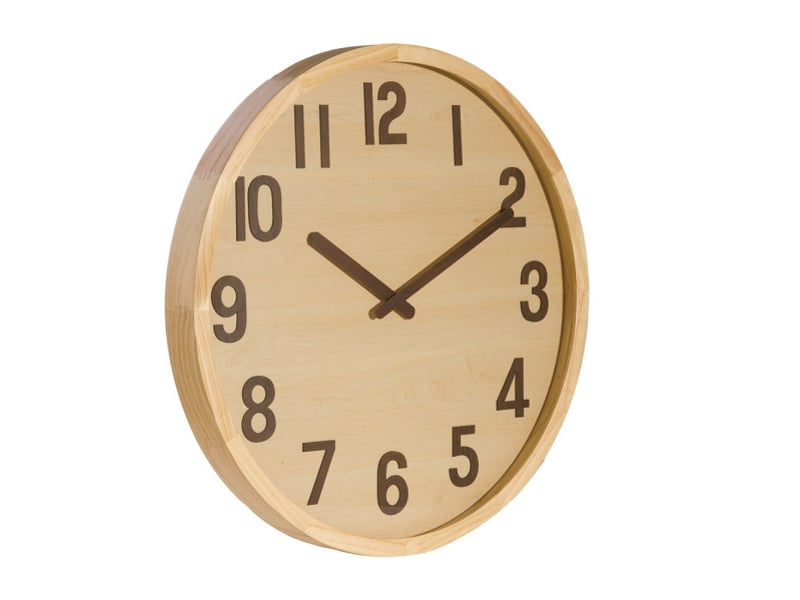  Horloge murale fabrilamp borgoña 60 x 60 cm bois clair mouvement continu 215816085 - Conforama C