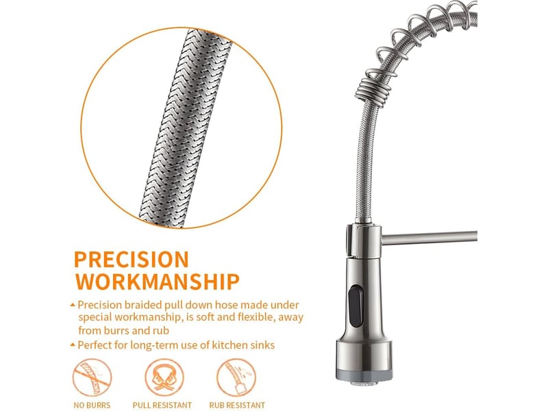  Robinet en acier inoxydable à eau chaude et froide pour salle de bain, adapté à salle de bain, cuisine, ferme, camper (argent)  - Conforama E