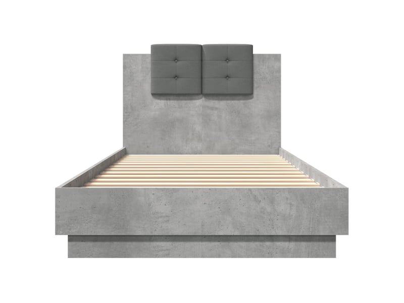  Lit simple- lit adulte -  cadre de lit sans matelas gris béton 100x200 cm  - Conforama C