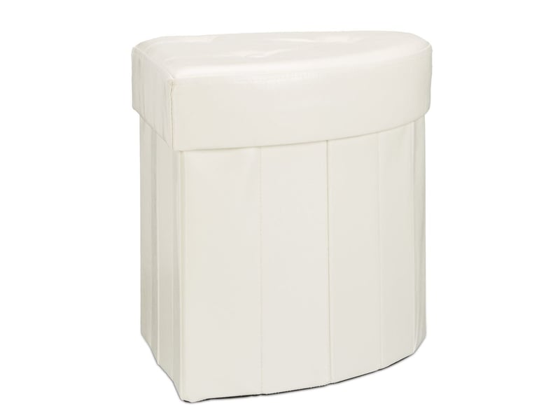  Tabouret de rangement pliable triangle pour salon chambre 38 x 38 x 38 cm assise confortable style contemporain en similicuir gris 13_0008617  - Conforama A
