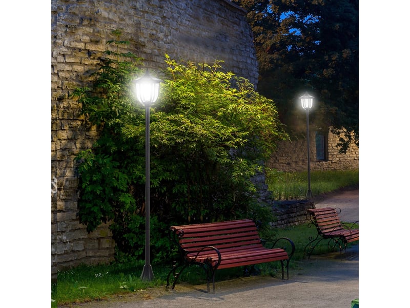  Lanterne solaire led jardin, plastique, intérieurextérieur, 177 cm, 3060 lm, jardinbalcondéco, noire.  - Conforama C