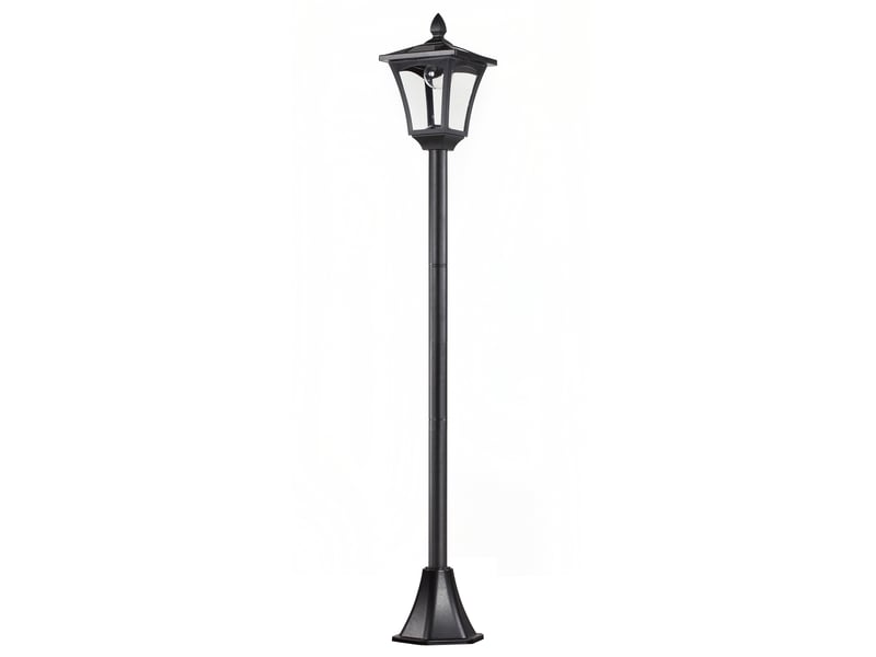  Lanterne solaire led jardin, inox, 160 cm, anti-vent, ip44, capteur luminosité, 30 lm, piquet sol, noir.  - Conforama A