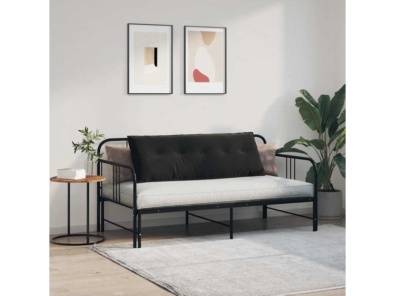 Coussin de dos, coussin de dossier noir 140 x 50 cm tissu en velours côtelé cf54825 - Conforama D