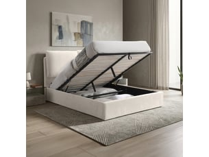 Lit coffre 140x190 cm <strong>MOBILIER DECO</strong>  <strong>ZYRA-140X190-BEI</strong> coloris beige