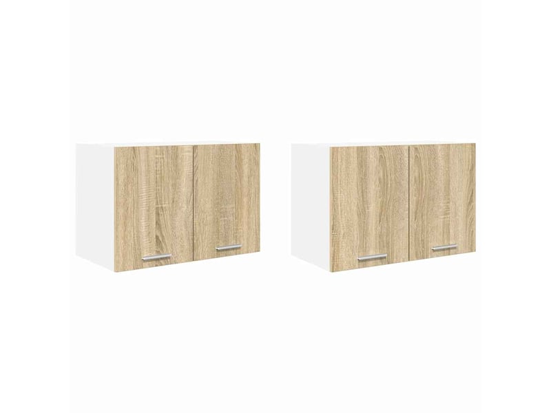  Armoire suspendue 2 pcs chêne sonoma et blanc bois d'ingénierie shl271  - Conforama A