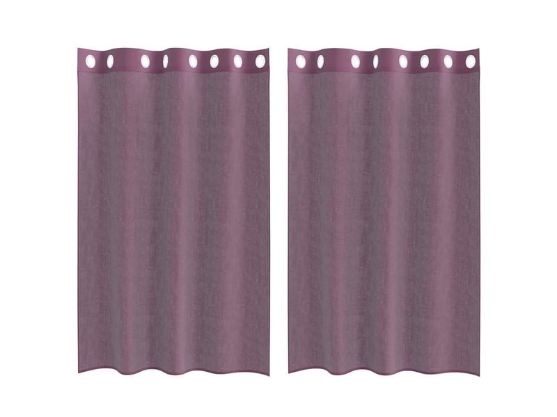 Lot de 2 rideaux en voile, voilages avec œillets violet 140x175 cm cf44437 - Conforama A