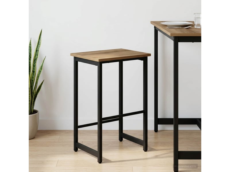  Tabouret de bar, chaise de bar chêne artisanal 40x32x64 cm shl72521  - Conforama B