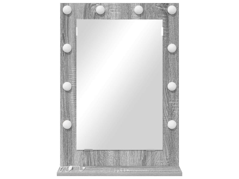 Miroir de vanité, miroir de coiffeuse gris sonoma 70 x 50 x 18 cm rectangulaire cf62784 - Conforama D