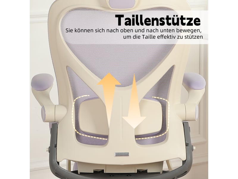  Chaise de bureau ergonomique violette, pliable et réglable  - Conforama E