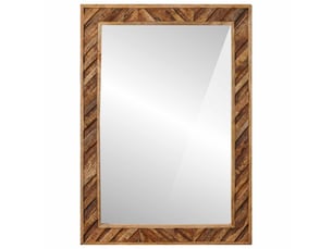 Miroir rectangulaire à fixer coloris marron <strong></strong> <strong></strong> - 70 cm x 50 cm
