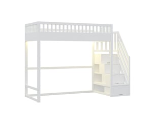 Lit mezzanine 90x200 cm BIQZUYA   coloris blanc
