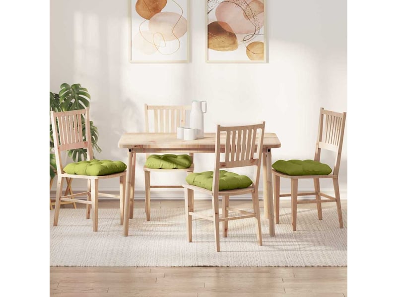  Lot de 4 coussins de siège, coussins décoratifs tissu vert clair 40 x 40 x 12 cm cf60031  - Conforama B