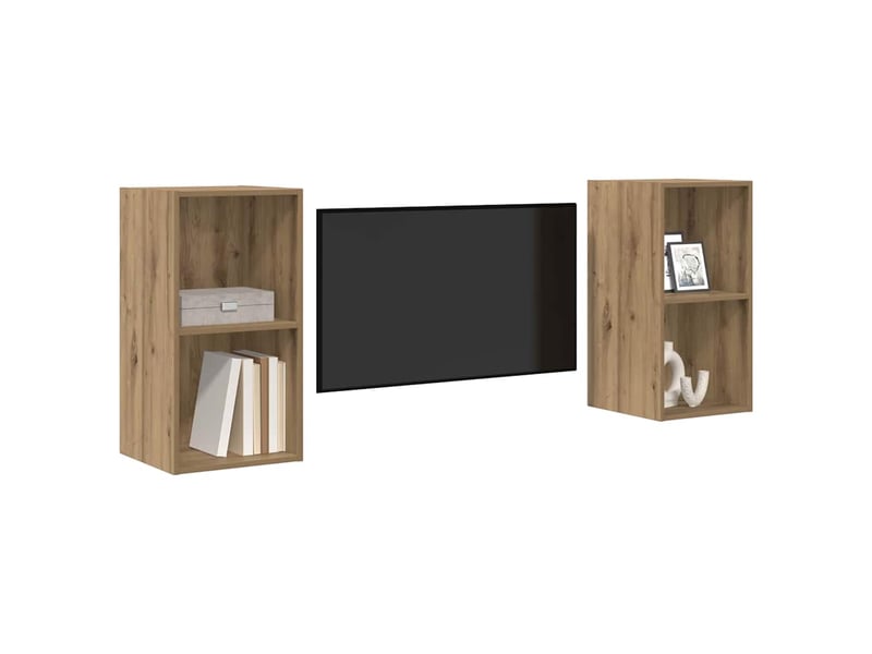  Ensemble meuble tv - banc tv - meuble de rangement 2 pcs chêne artisanal bois d'ingénierie  - Conforama C