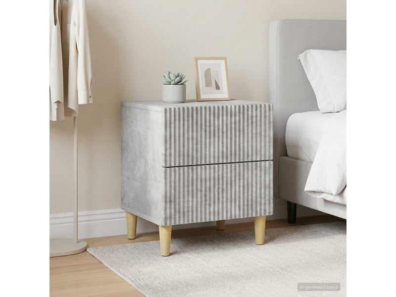 Table de chevet - cabinet de chevet - table de nuit 2 pièces gris béton 43 x 34,5 x 48 cm - Conforama C
