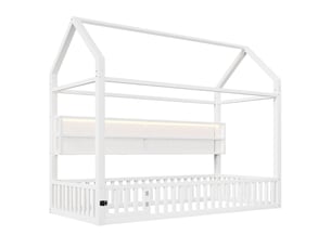 Lit cabane 90x200 cm XYLO coloris blanc