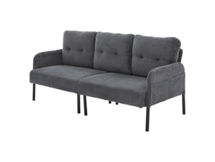 Canapé droit fixe NECHE 171x72x80cm 3 places Velours côtelé gris
