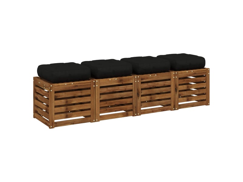  Lot de 4 coussins de siège, coussins d'assise vianen 100 % polyester noir cf60658  - Conforama C