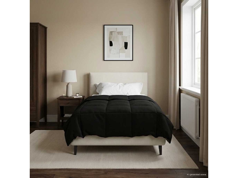  Duvet - couette complet toute l'année 155 x 200 cm 4 saisons noir  - Conforama D