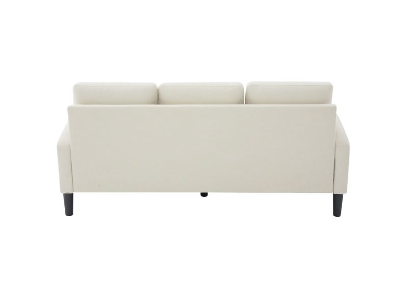 Canapé d'angle avec méridienne réversible, canapé 3 places beige clair en lin respirant, structure modulaire compacte 166x118x77 cm  - Conforama E