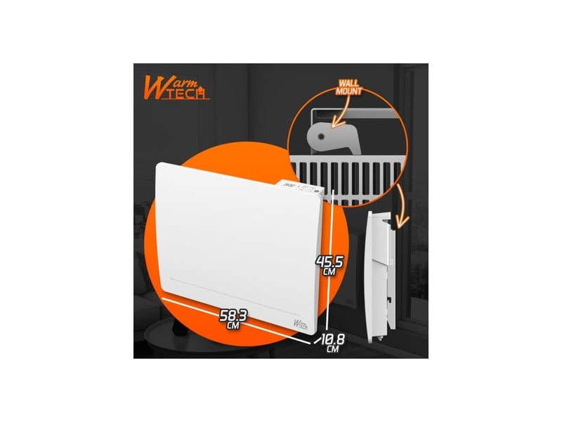 Radiateur inertie electrique 1000w wtfurius10 horizontal lcd ip24 AABLL16457 - Conforama D