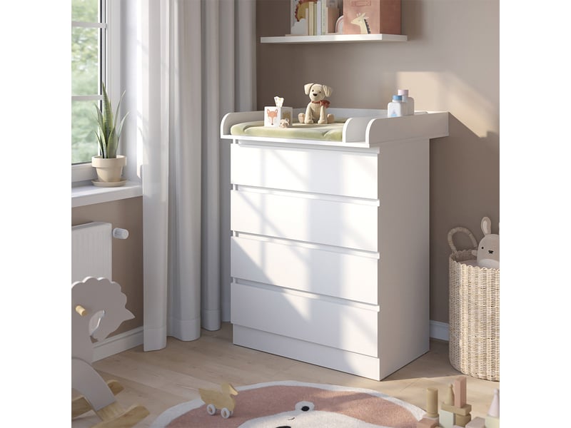  Vitalispa commode à langer, blanc, 80x111.6cm avec 4 tiroirs  - Conforama C