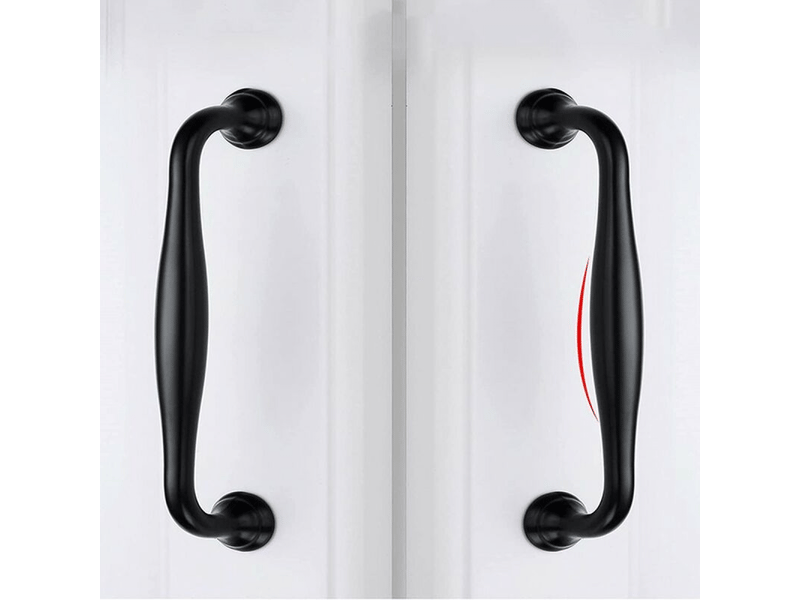  Lot de 20 poignées de porte de 96 mm, poignées pour armoires et tiroirs, avec vis noires  - Conforama C