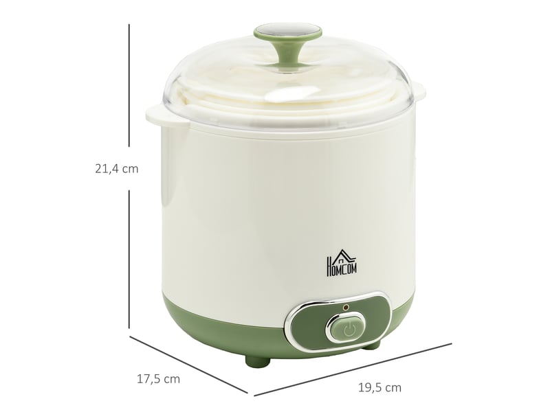  Yaourtière électrique avec 2 récipients de 1,5l filtre pour yaourt grec et 2 couvercles, puissance 20w blanc  - Conforama E