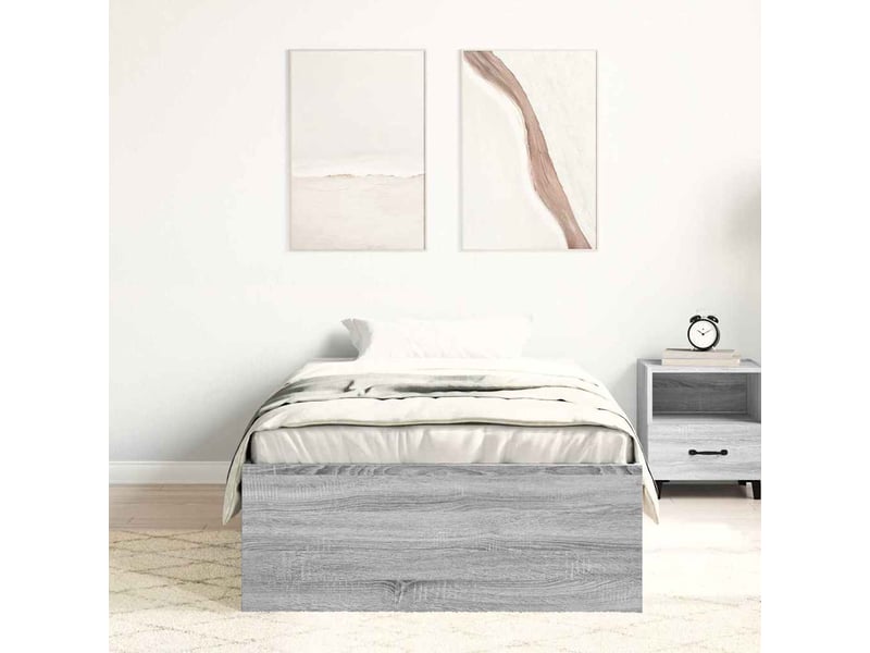  Lit simple- lit adulte -  cadre de lit sans matelas sonoma gris 100x200 cm  - Conforama B