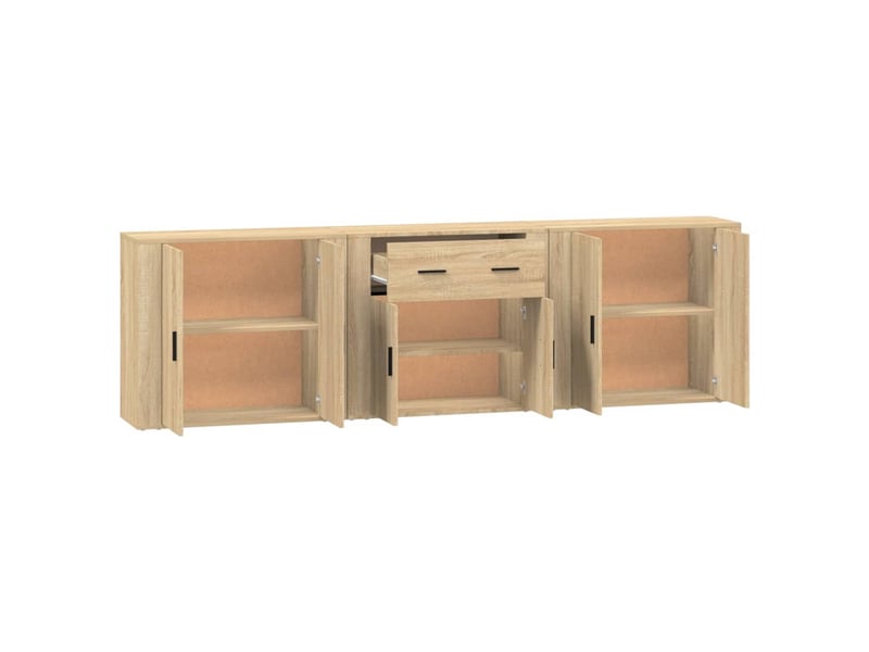  Buffets 3 pcs - bahut - meuble de rangement chêne sonoma bois d'ingénierie  - Conforama E