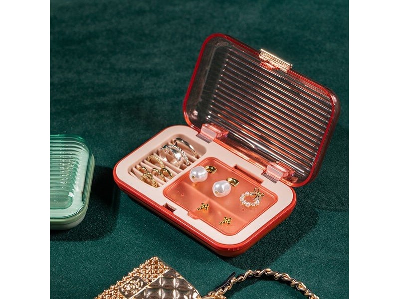  Boîte de rangement pour bijoux portable avec écran, étui de voyage couleur bronze  - Conforama D