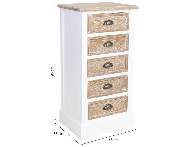Commode en bois marron 45x35x90 cm h - Conforama C