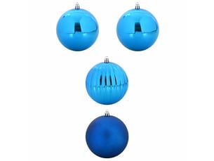 Ensemble de boules de noël xxl 4 pc bleu ø 20 cm plastique cf61874