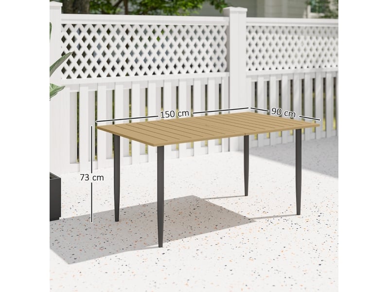  Table de jardin 150x90 cm avec trou pour parasol métal marron  - Conforama B