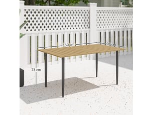 Table de jardin 150x90 cm avec trou pour parasol métal marron