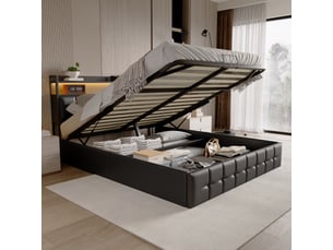 Lit avec rangement 160x200 cm LYCHOEEY   coloris noir