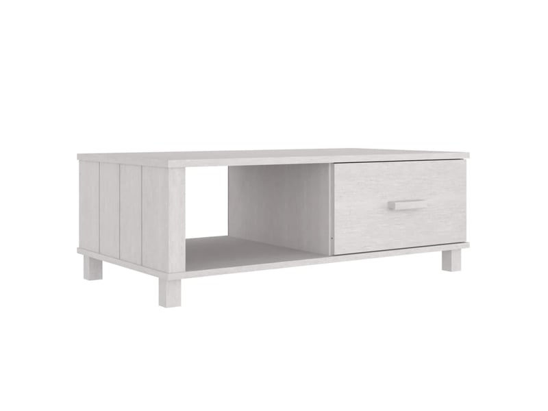  Table basse rectangulaire | table de salon hamar blanc 100x55x35 cm bois massif de pin  - Conforama A