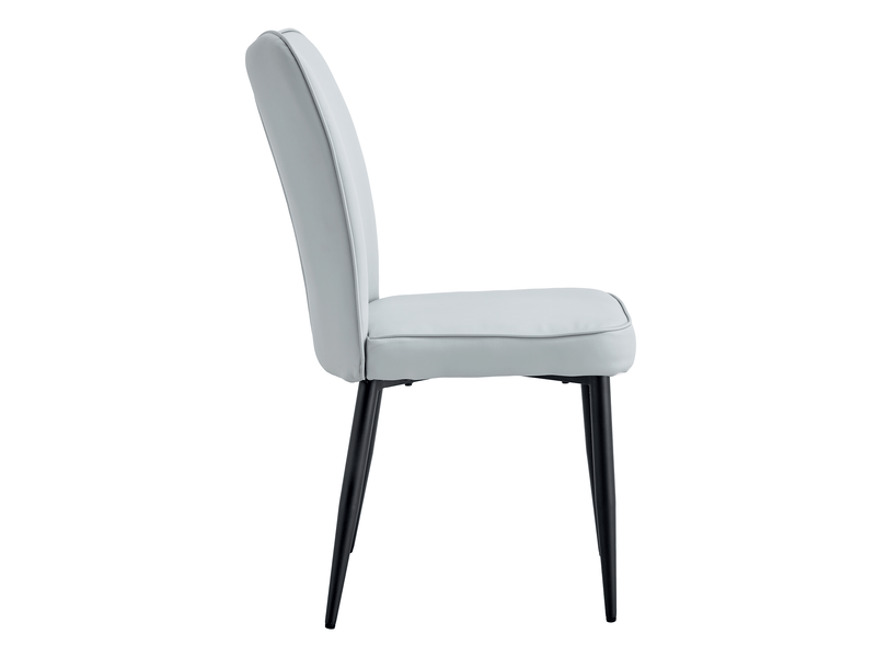  Lot de 2 chaises de salle à manger en similicuir pu gris clair, pieds en métal noir W3658P368315 - Conforama B