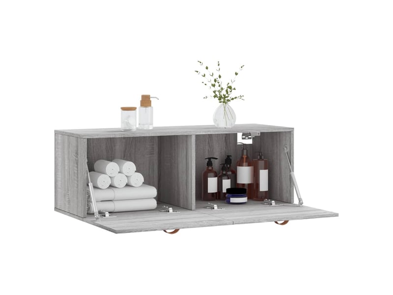  Armoire murale salon sonoma gris 100x36,5x35cm bois d'ingénierie shl5688  - Conforama D